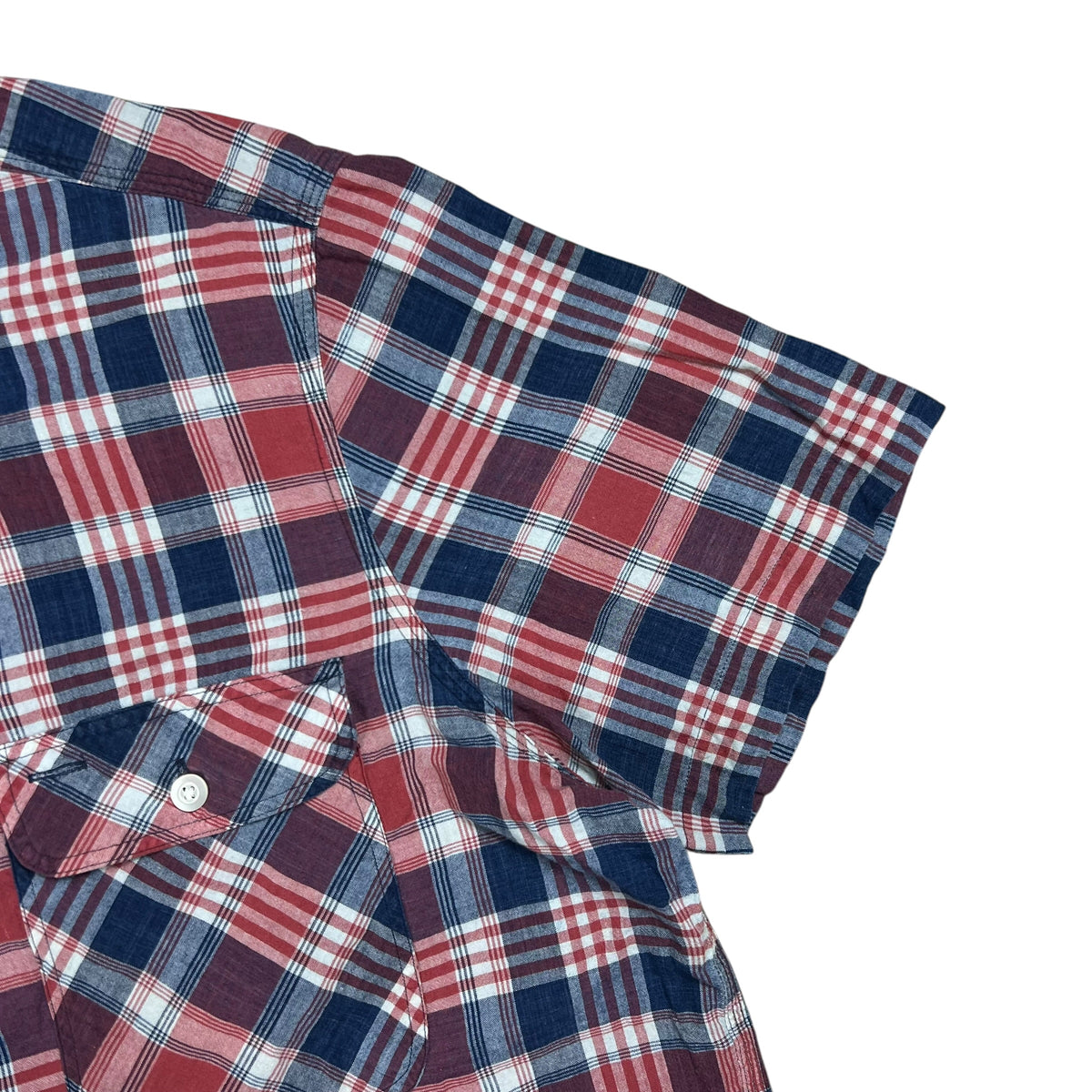 Polo Country Ralph Lauren Indian Madras woven short sleeve button down shirt (XL)