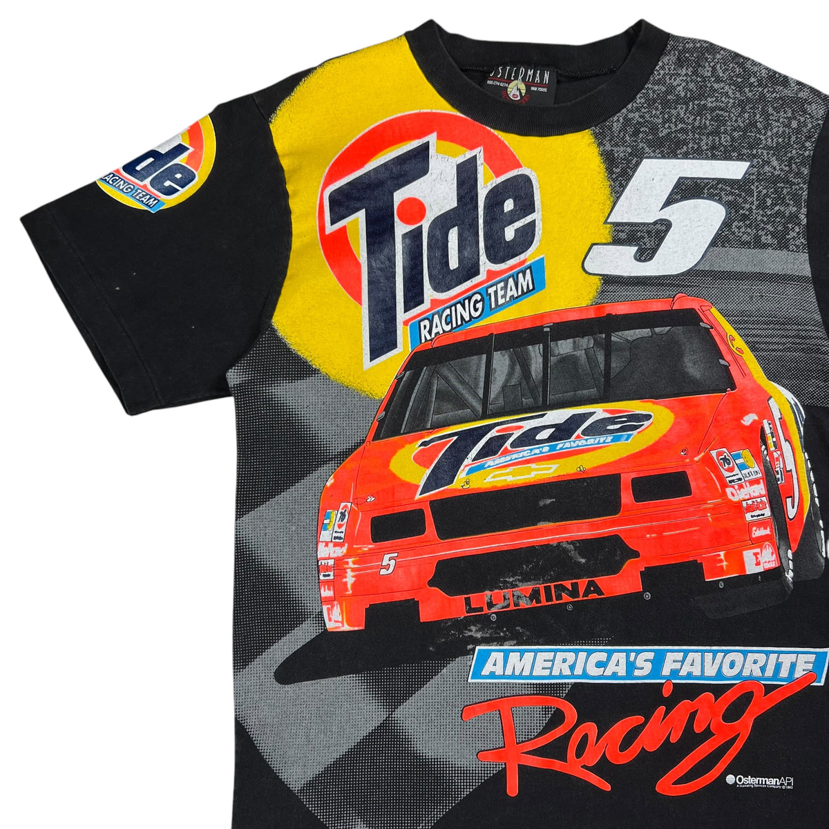 Vintage 1993 NASCAR Tide Racing Team all over print tee (L)