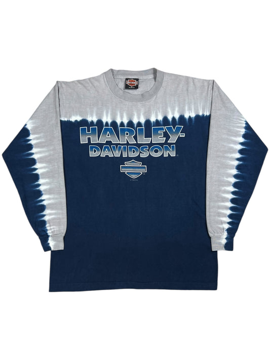 Vintage 1999 Harley Davidson Motorcycles tie dye long sleeve biker shirt (L)