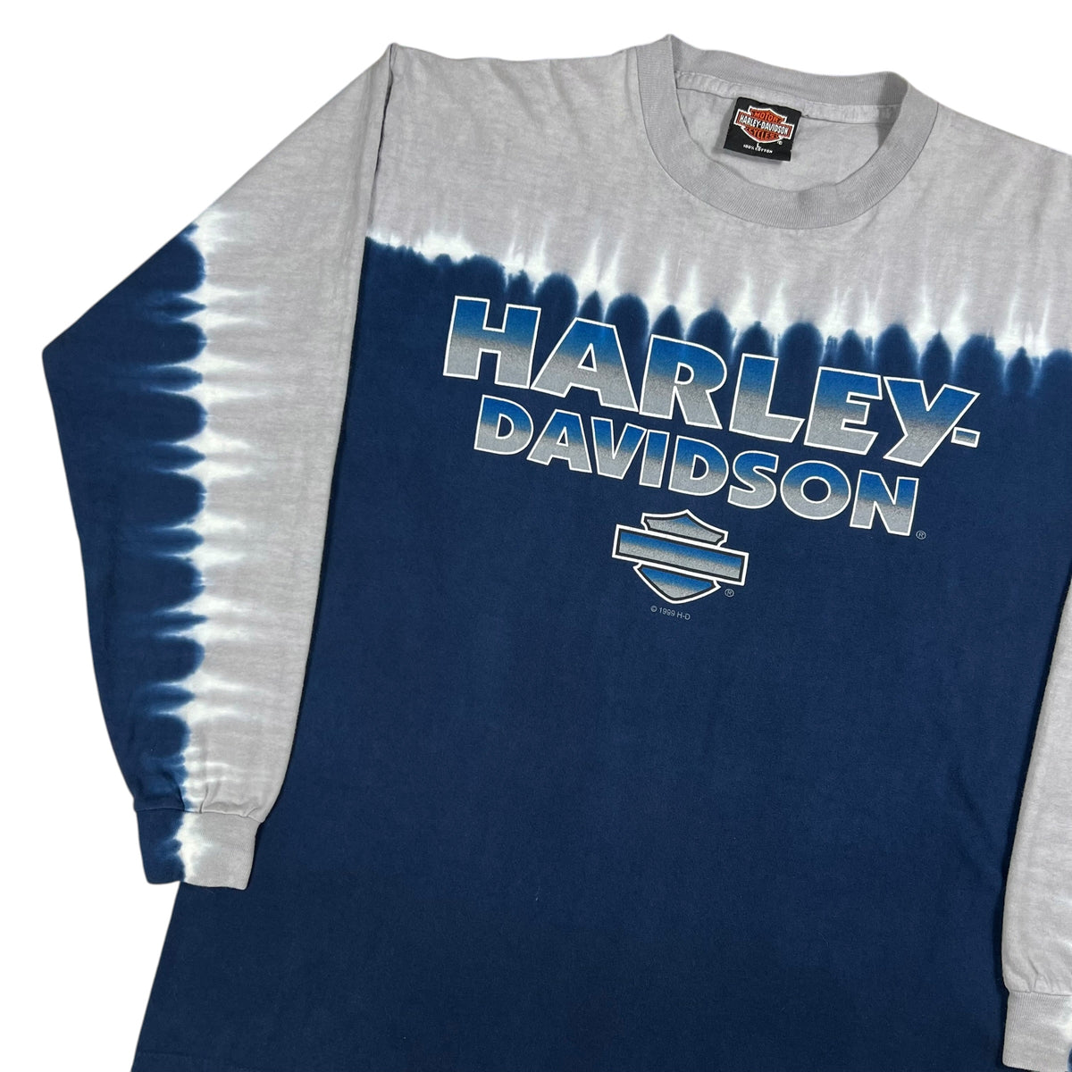 Vintage 1999 Harley Davidson Motorcycles tie dye long sleeve biker shirt (L)