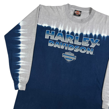 Vintage 1999 Harley Davidson Motorcycles tie dye long sleeve biker shirt (L)