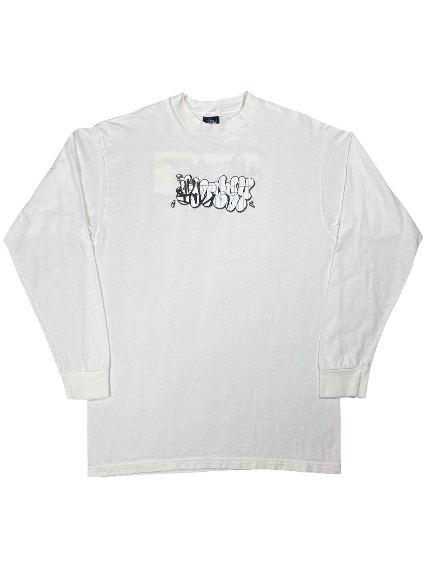Vintage 2001 Stüssy box logo graffiti long sleeve shirt (L)