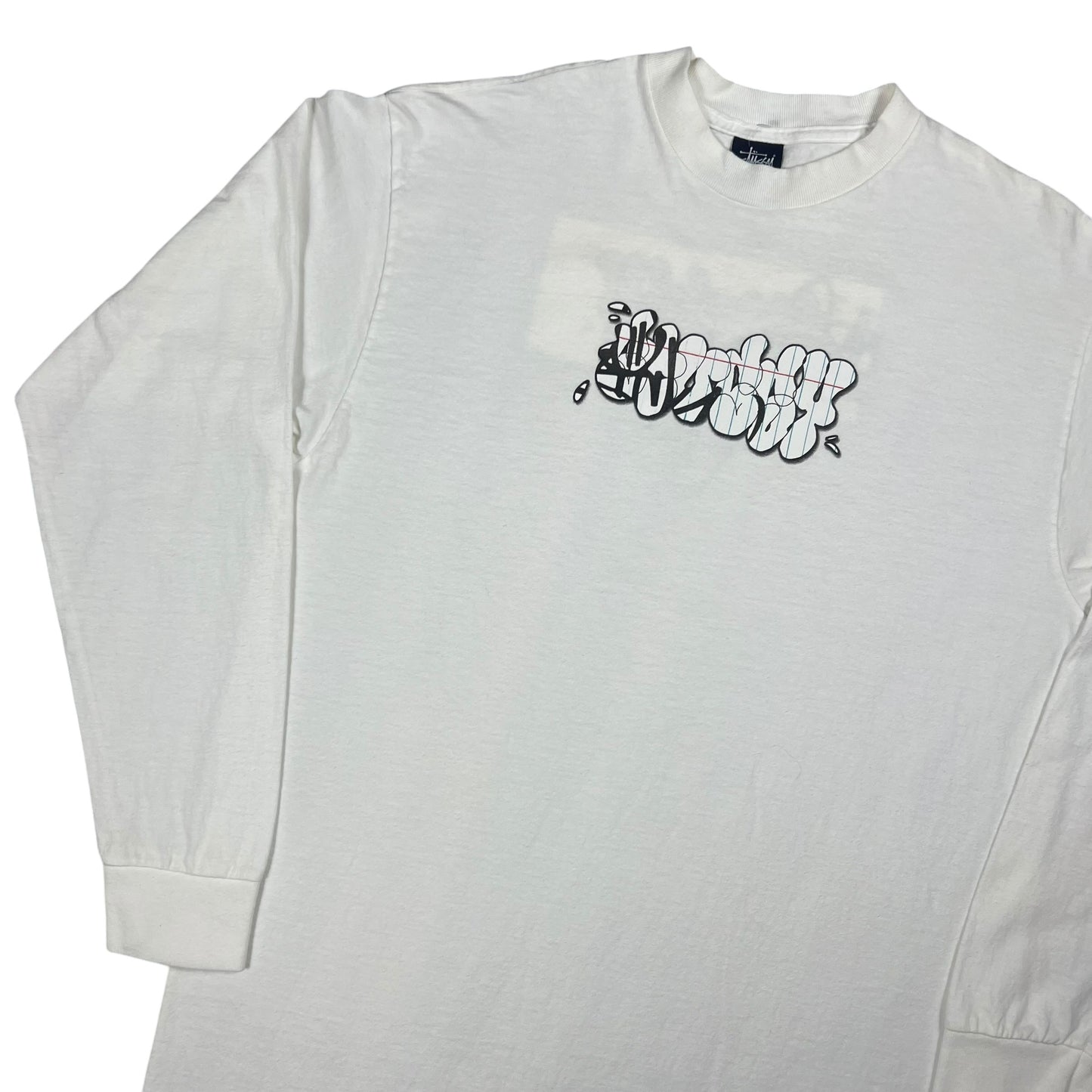 Vintage 2001 Stüssy box logo graffiti long sleeve shirt (L)