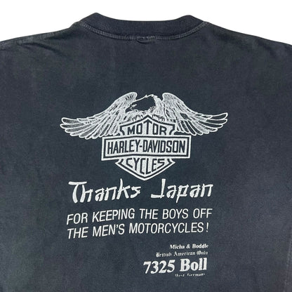 Vintage 90s British American Only Harley Davidson “Thanks Japan” tee (S/M)