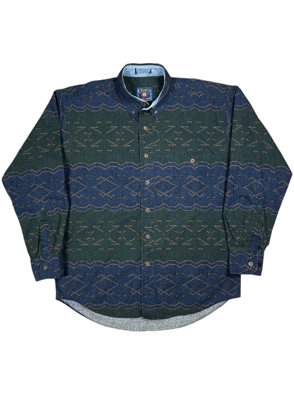 Vintage 90s Chaps Ralph Lauren Aztec style button down shirt (M)