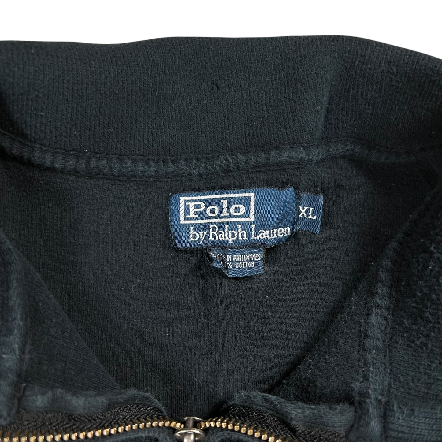 Vintage 90s Polo Ralph Lauren mini horse black 1/4 zip crewneck (XL)