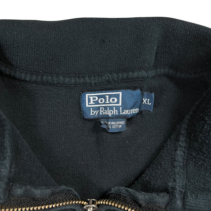 Vintage 90s Polo Ralph Lauren mini horse black 1/4 zip crewneck (XL)