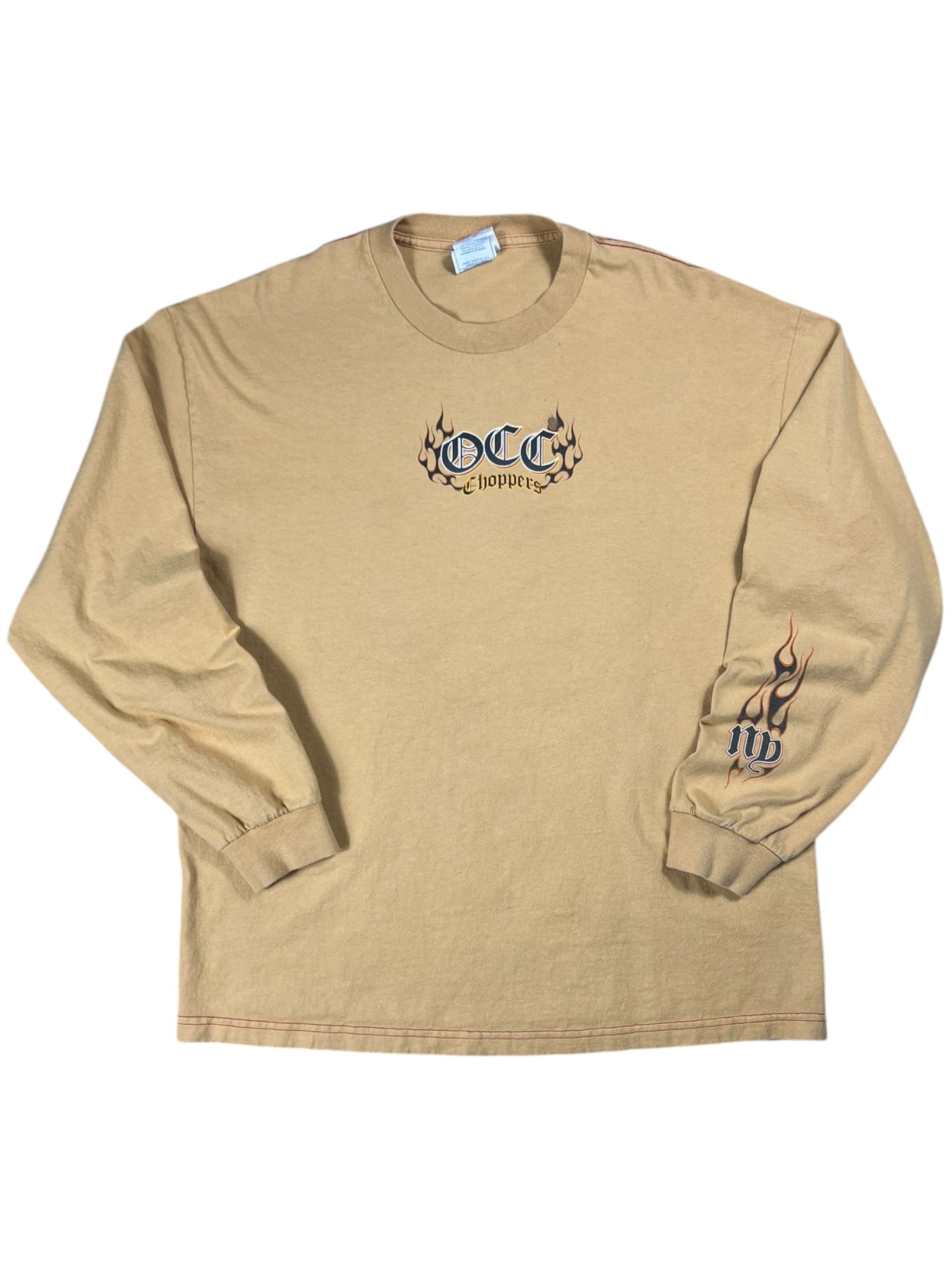 Vintage 2003 Orange County Choppers faded long sleeve print biker tee (XL)