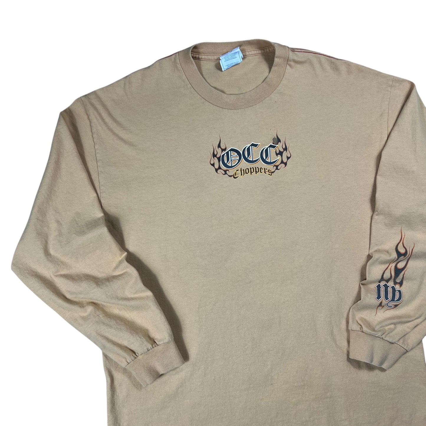 Vintage 2003 Orange County Choppers faded long sleeve print biker tee (XL)