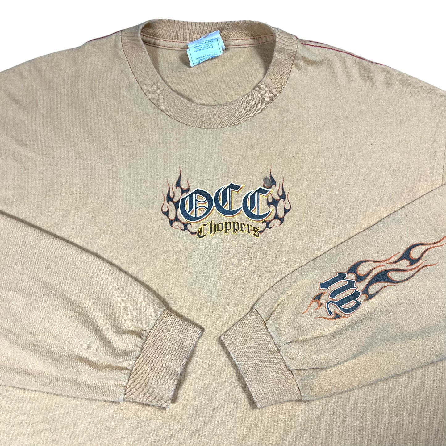 Vintage 2003 Orange County Choppers faded long sleeve print biker tee (XL)