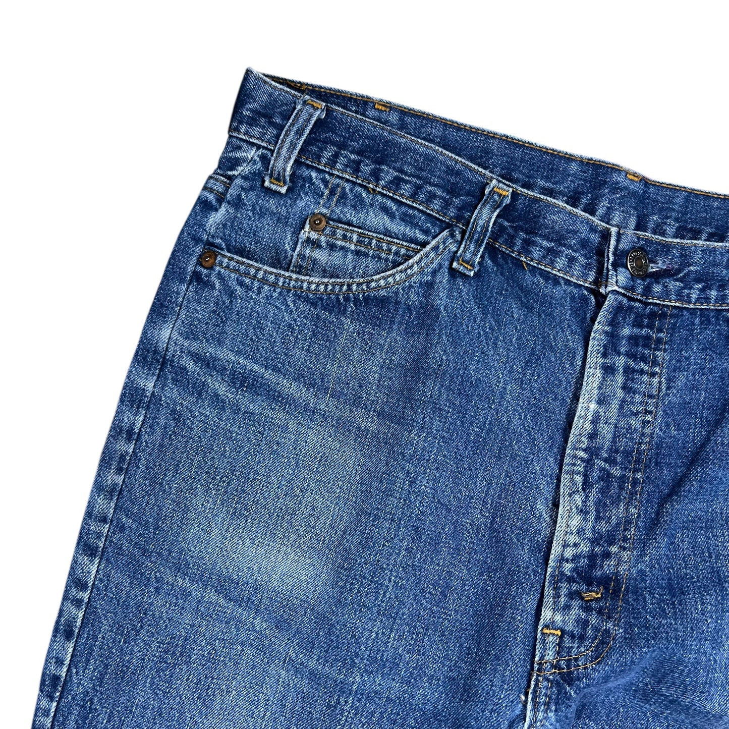 Vintage 80s Levi’s orange tabs faded patina dark wash denim jeans (36x30)