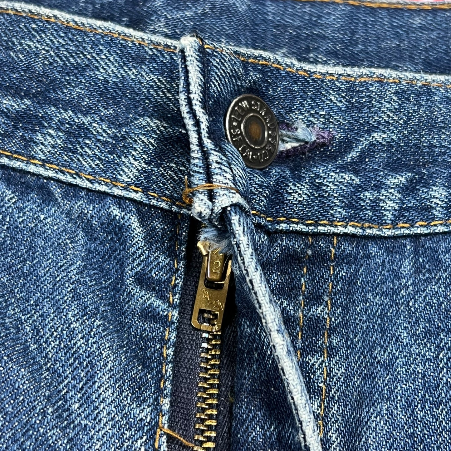 Vintage 80s Levi’s orange tabs faded patina dark wash denim jeans (36x30)