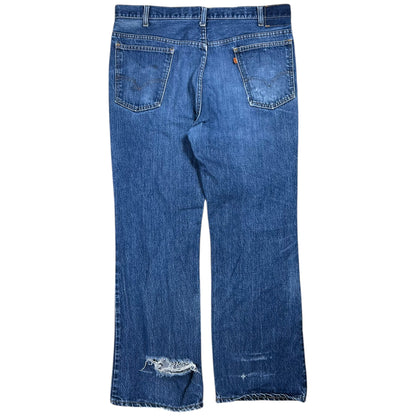 Vintage 80s Levi’s orange tabs faded patina dark wash denim jeans (36x30)