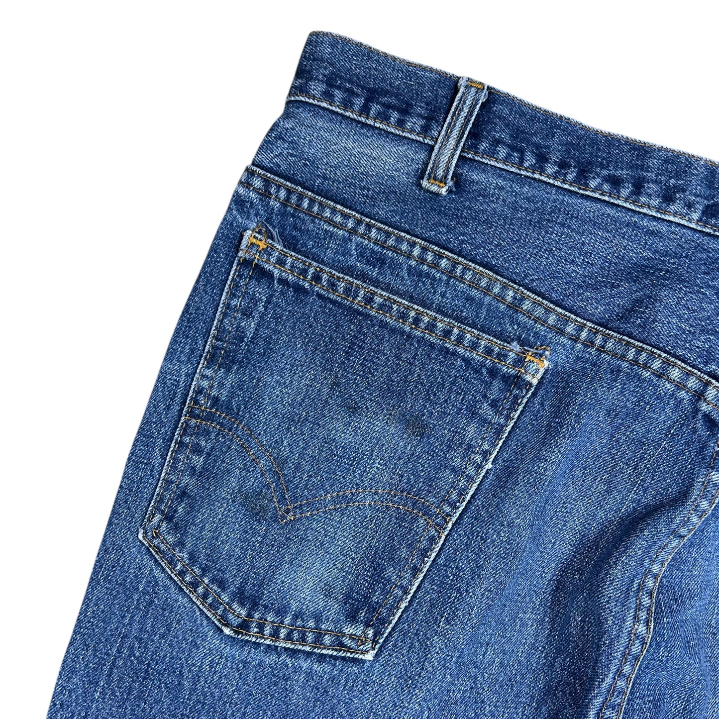 Vintage 80s Levi’s orange tabs faded patina dark wash denim jeans (36x30)