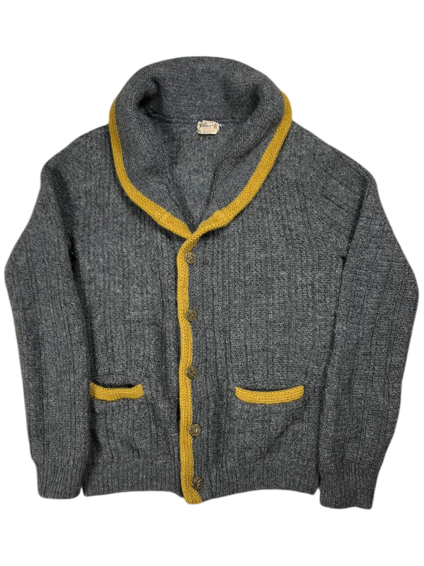 Vintage 1960s Golden Brent 100% wool shrunk cardigan sweater (S)