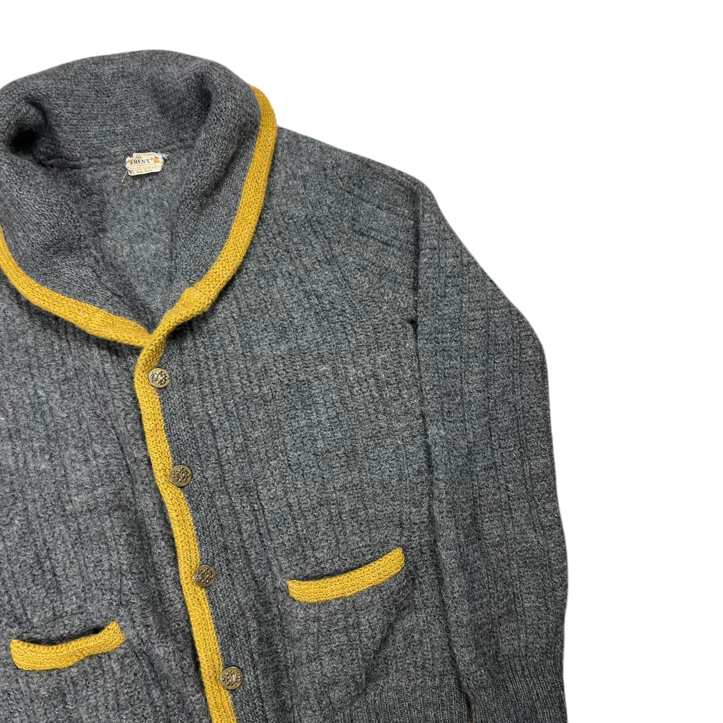 Vintage 1960s Golden Brent 100% wool shrunk cardigan sweater (S)