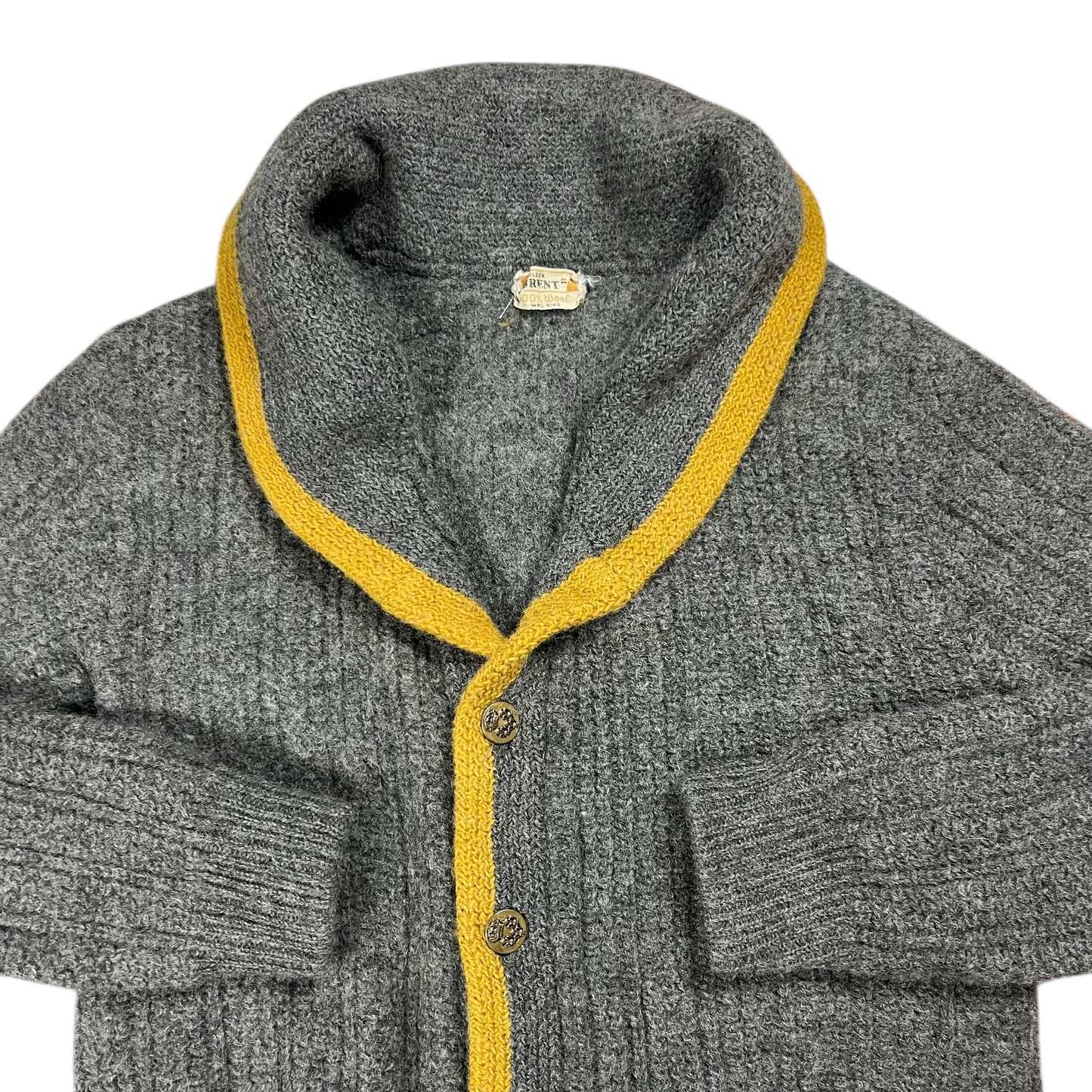 Vintage 1960s Golden Brent 100% wool shrunk cardigan sweater (S)