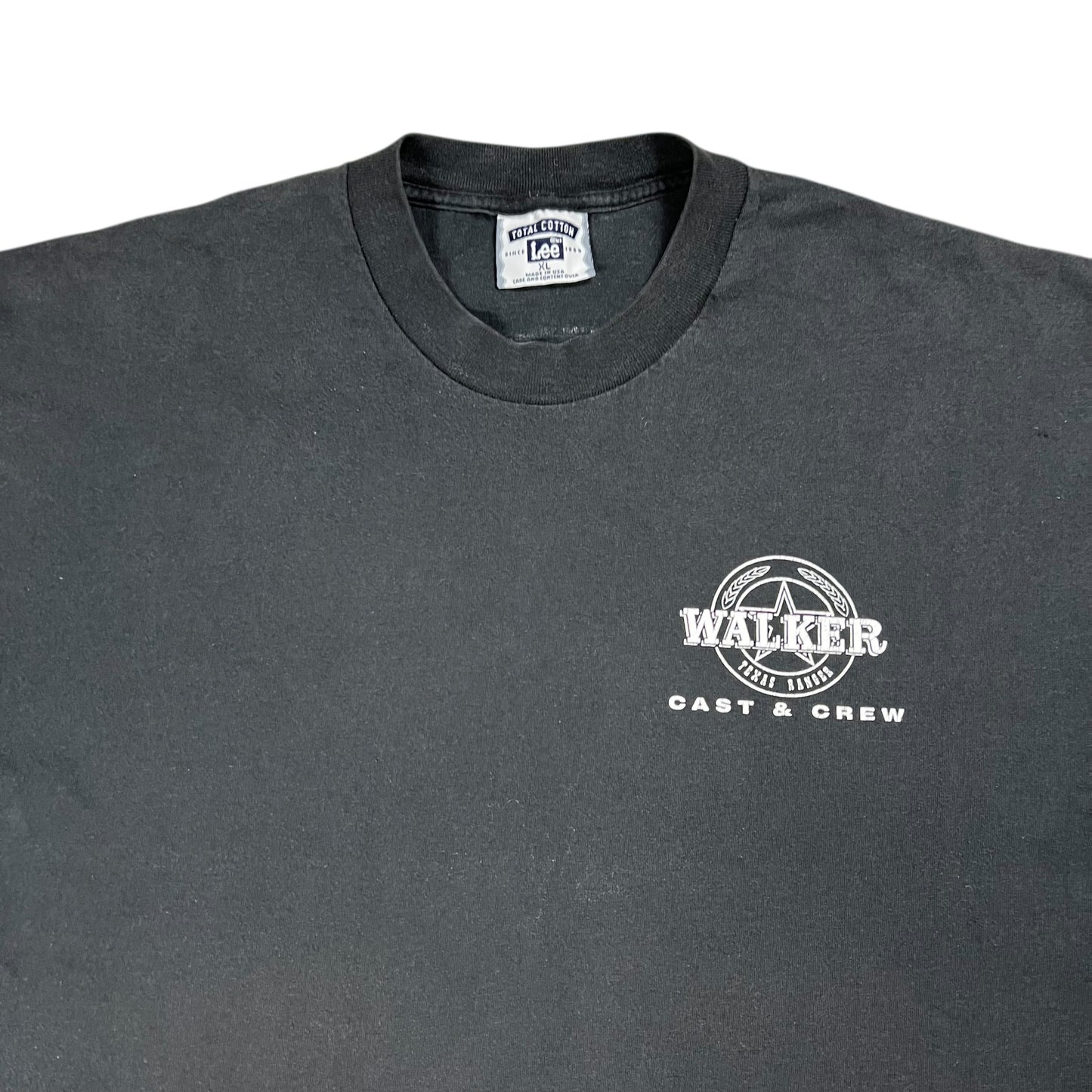 Vintage 90s Chuck Norris Walker Texas Ranger Cast & Crew faded movie tee (XL)