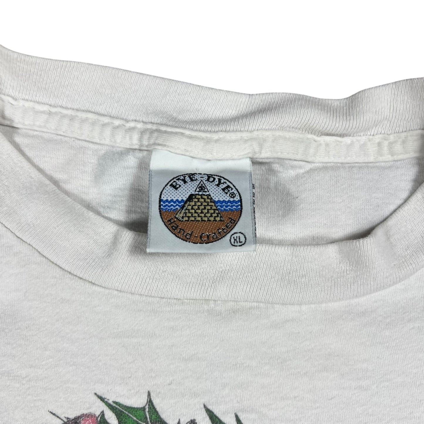 Vintage 90s Eye Dye Trippy Aliens psychedelic weed mushrooms LSD drug tee (XL)