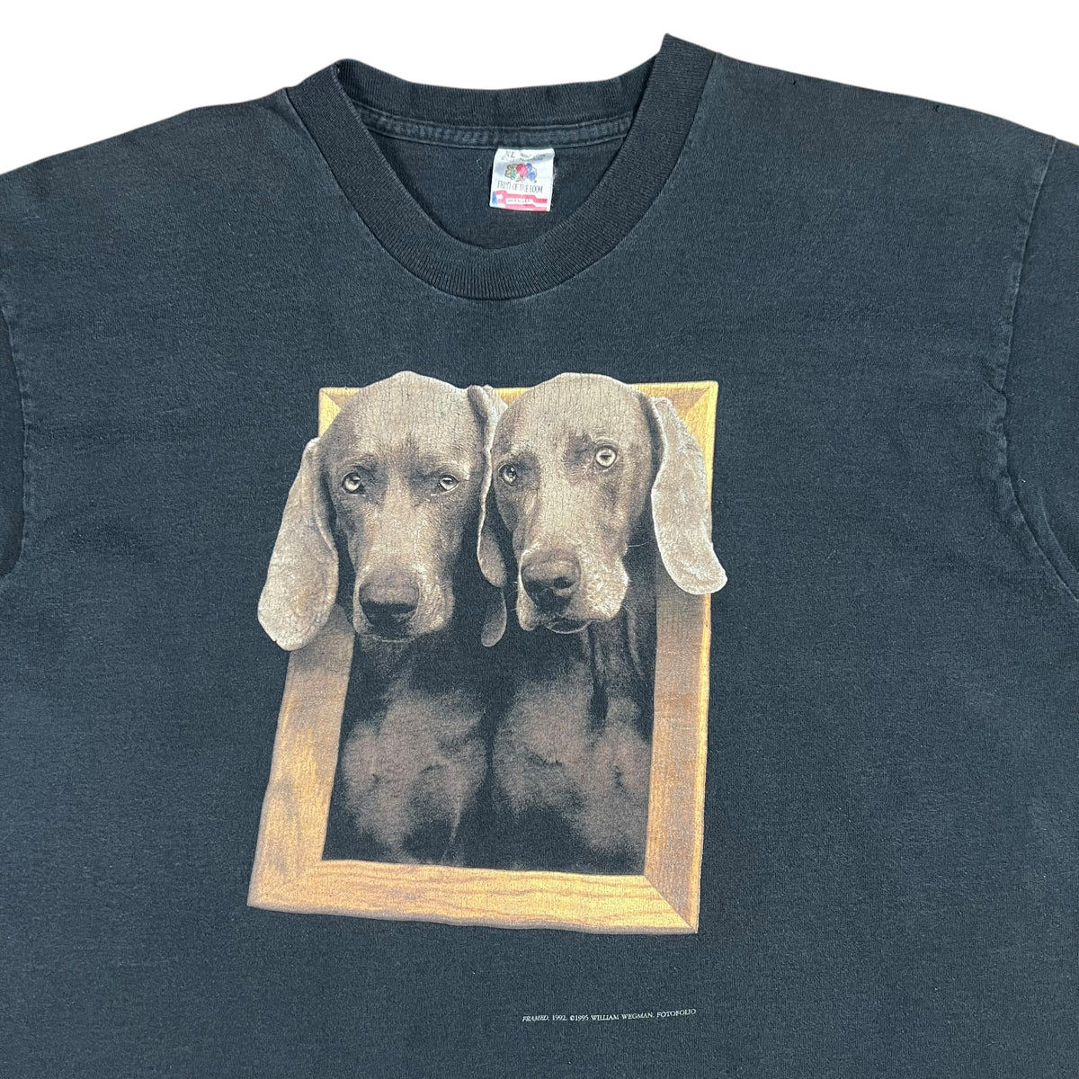 Vintage 1995 William Wegman Fotofolio dogs faded art tee (XL)