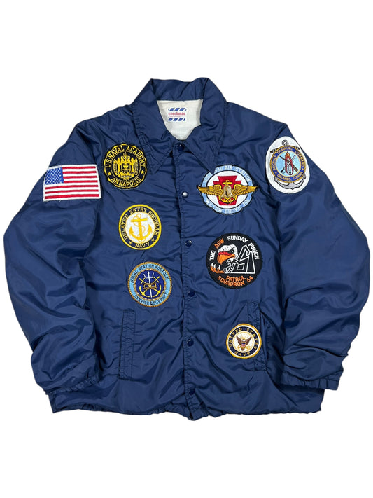 Vintage 1970s Navy Naval Academy patches coaches jacket (L)