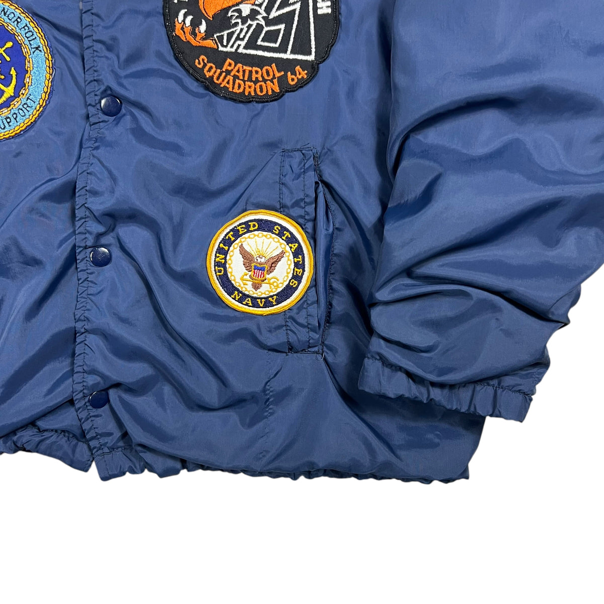 Vintage 1970s Navy Naval Academy patches coaches jacket (L)