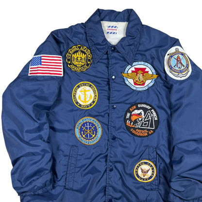 Vintage 1970s Navy Naval Academy patches coaches jacket (L)