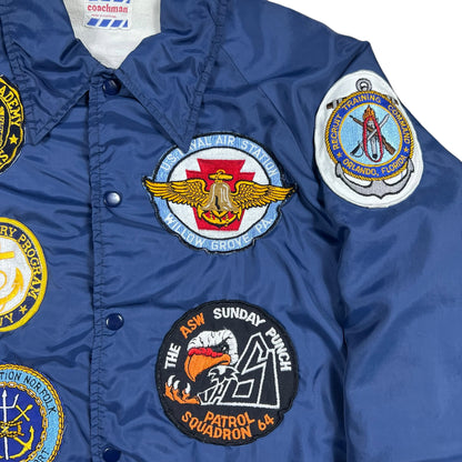 Vintage 1970s Navy Naval Academy patches coaches jacket (L)