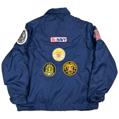 Vintage 1970s Navy Naval Academy patches coaches jacket (L)