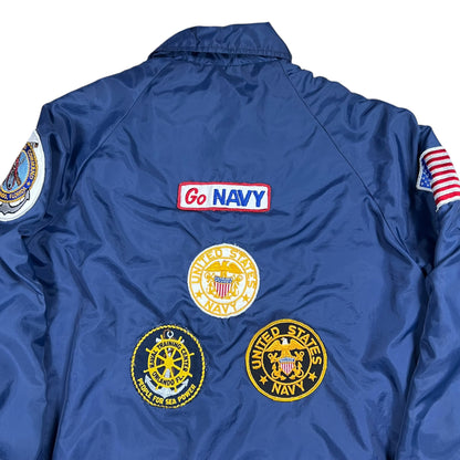 Vintage 1970s Navy Naval Academy patches coaches jacket (L)