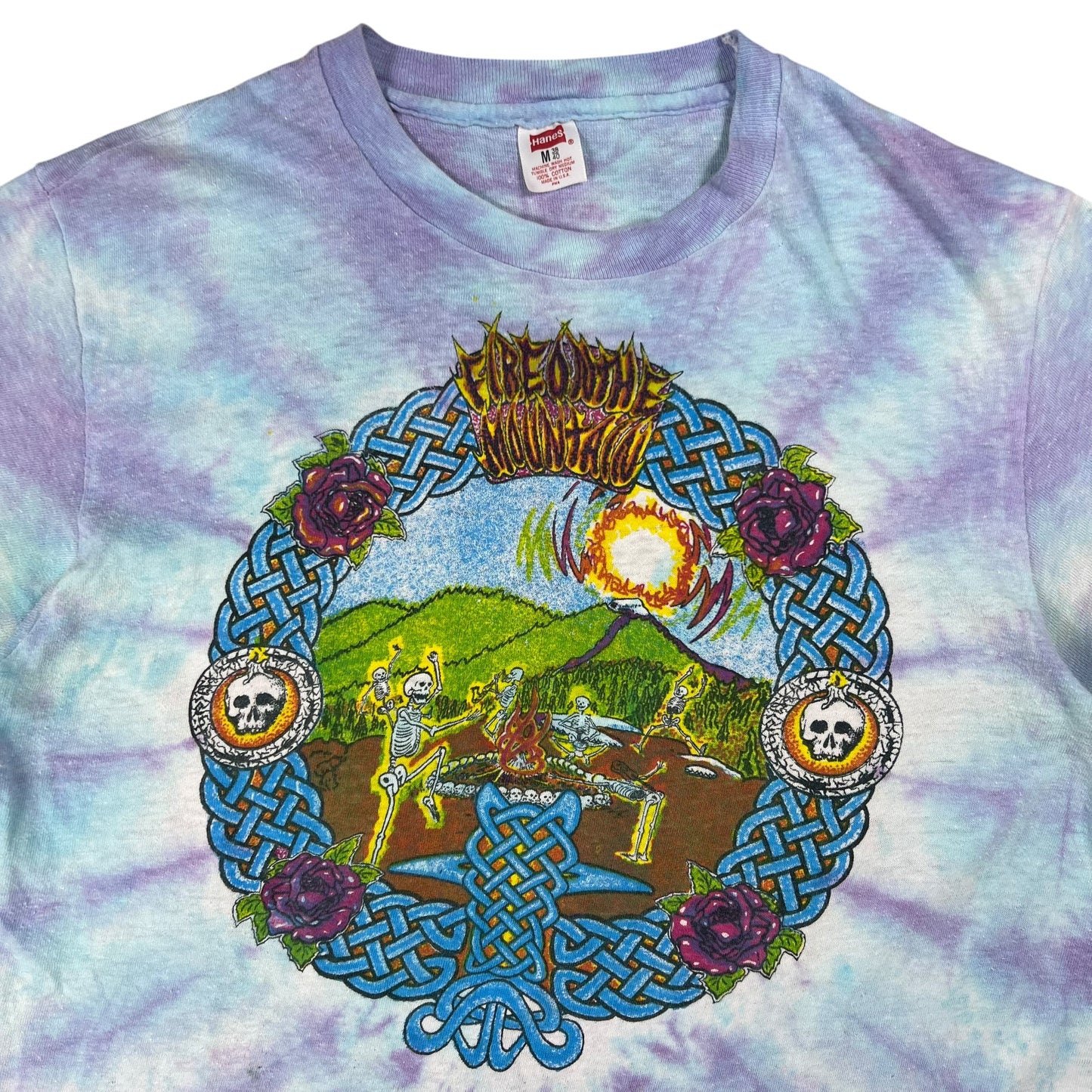 Vintage 1982 Hanes Grateful Dead Fire On The Mountain tie dye band tee (M)