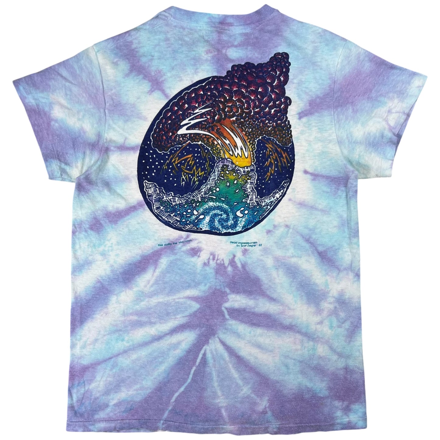 Vintage 1982 Hanes Grateful Dead Fire On The Mountain tie dye band tee (M)