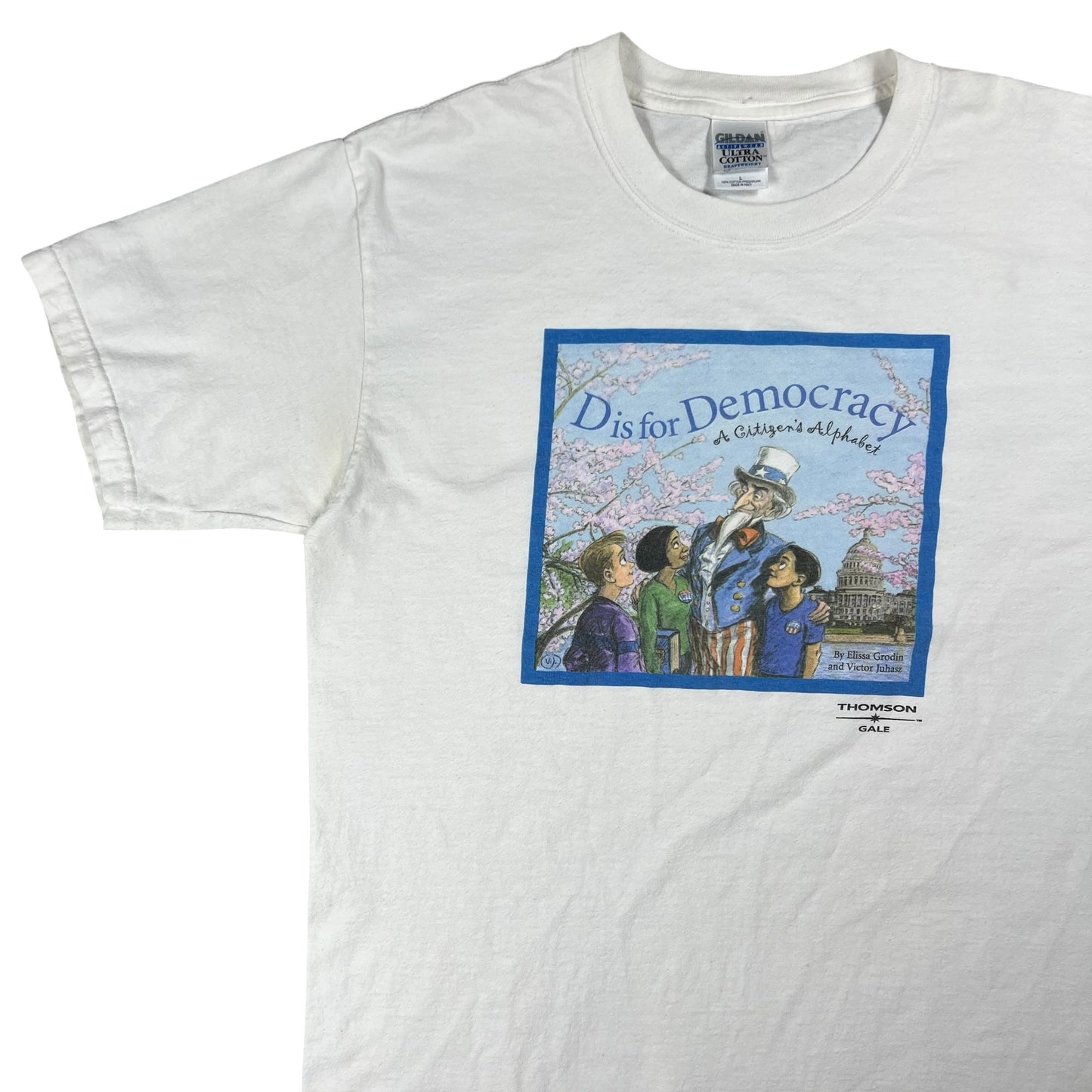Vintage Y2K D is for Democracy Uncle Sam political tee (L)