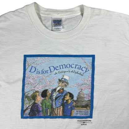 Vintage Y2K D is for Democracy Uncle Sam political tee (L)