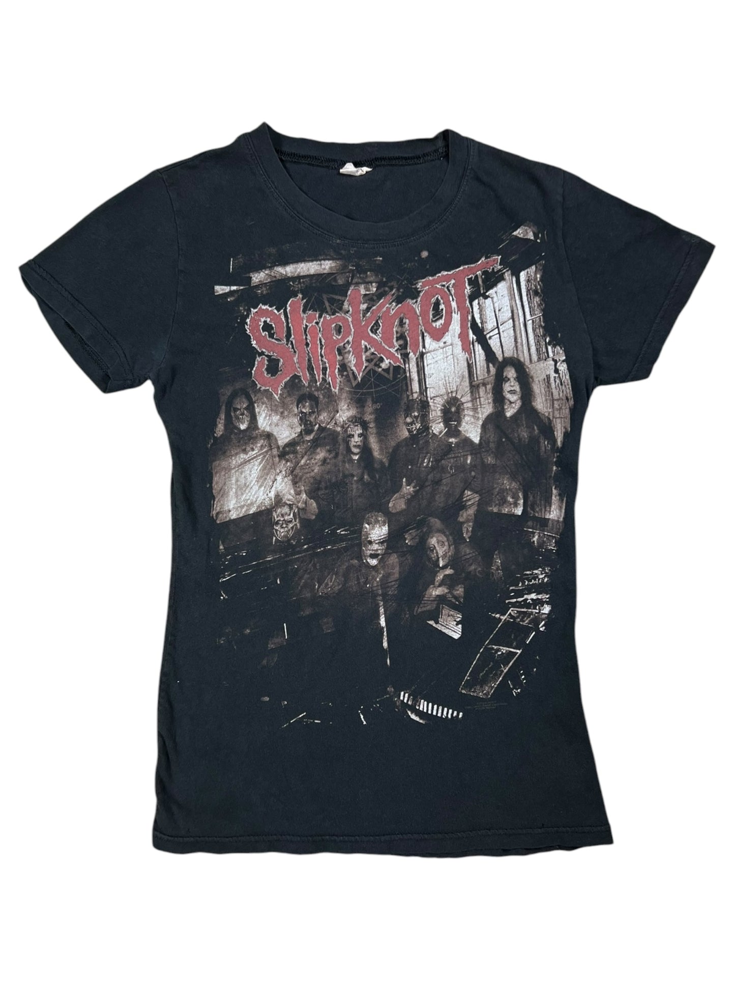 Vintage Y2K Slipknot femme baby tee style faded band tee (M)