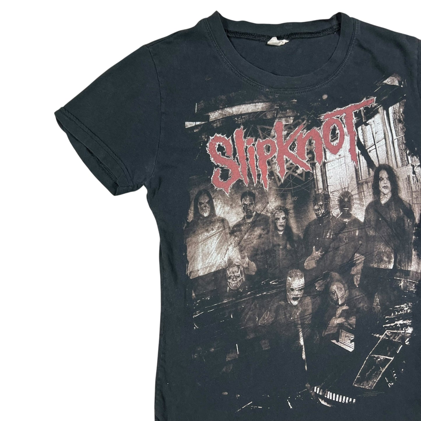 Vintage Y2K Slipknot femme baby tee style faded band tee (M)