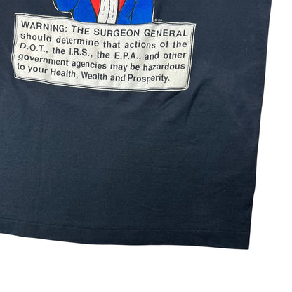 Vintage 1992 Uncle Sam Government Agencies May Be Hazardous to your health, wealth & prosperity anti government tee (L)