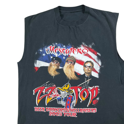 Vintage 2003 ZZ Top Beer Drinkers & Hellraisers chopped sleeveless band tee (L)