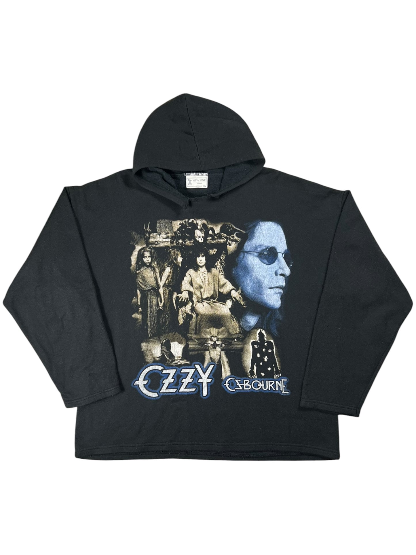 Vintage 90s Ozzy Osbourne Black Sabbath faded band hoodie (L)