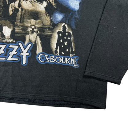 Vintage 90s Ozzy Osbourne Black Sabbath faded band hoodie (L)