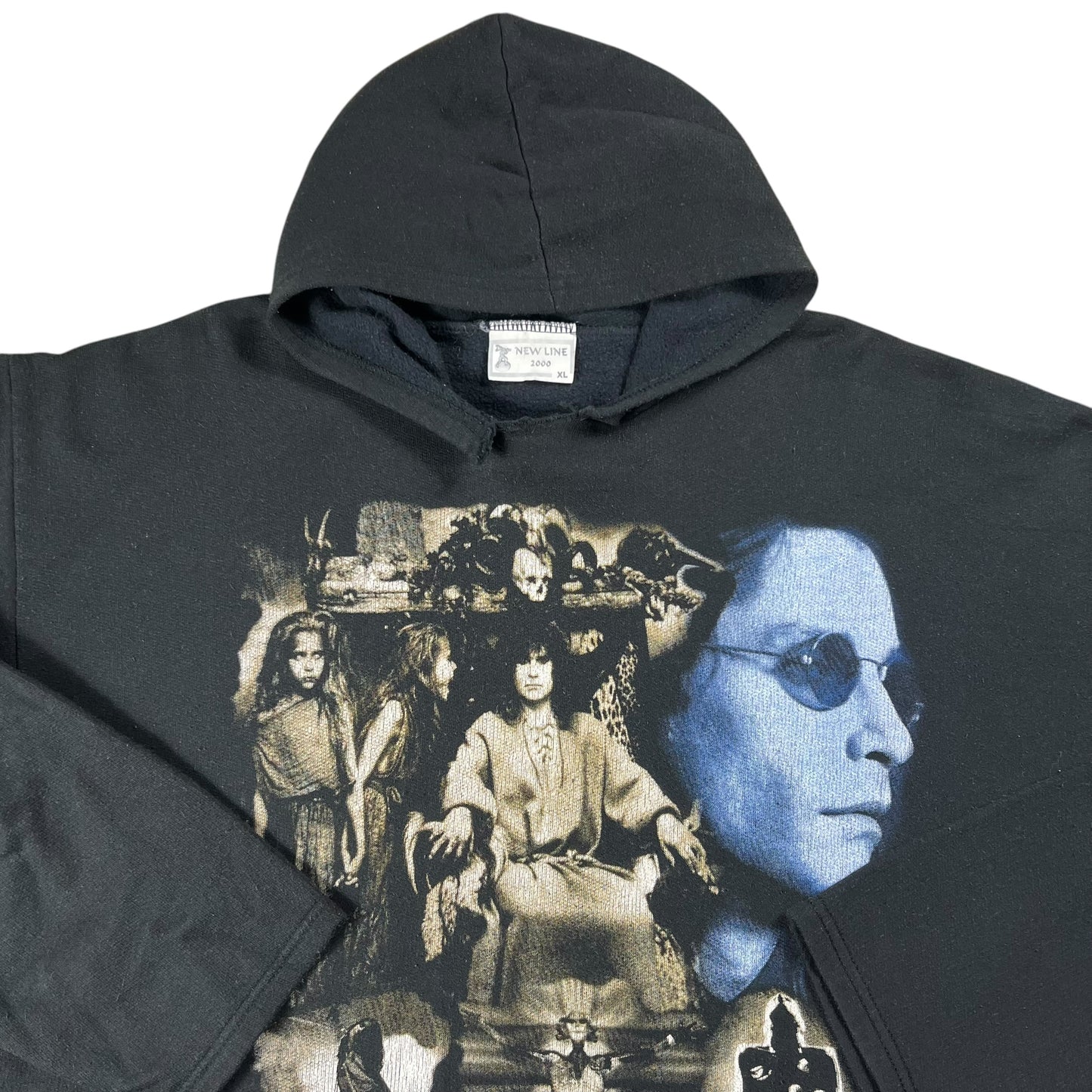 Vintage 90s Ozzy Osbourne Black Sabbath faded band hoodie (L)