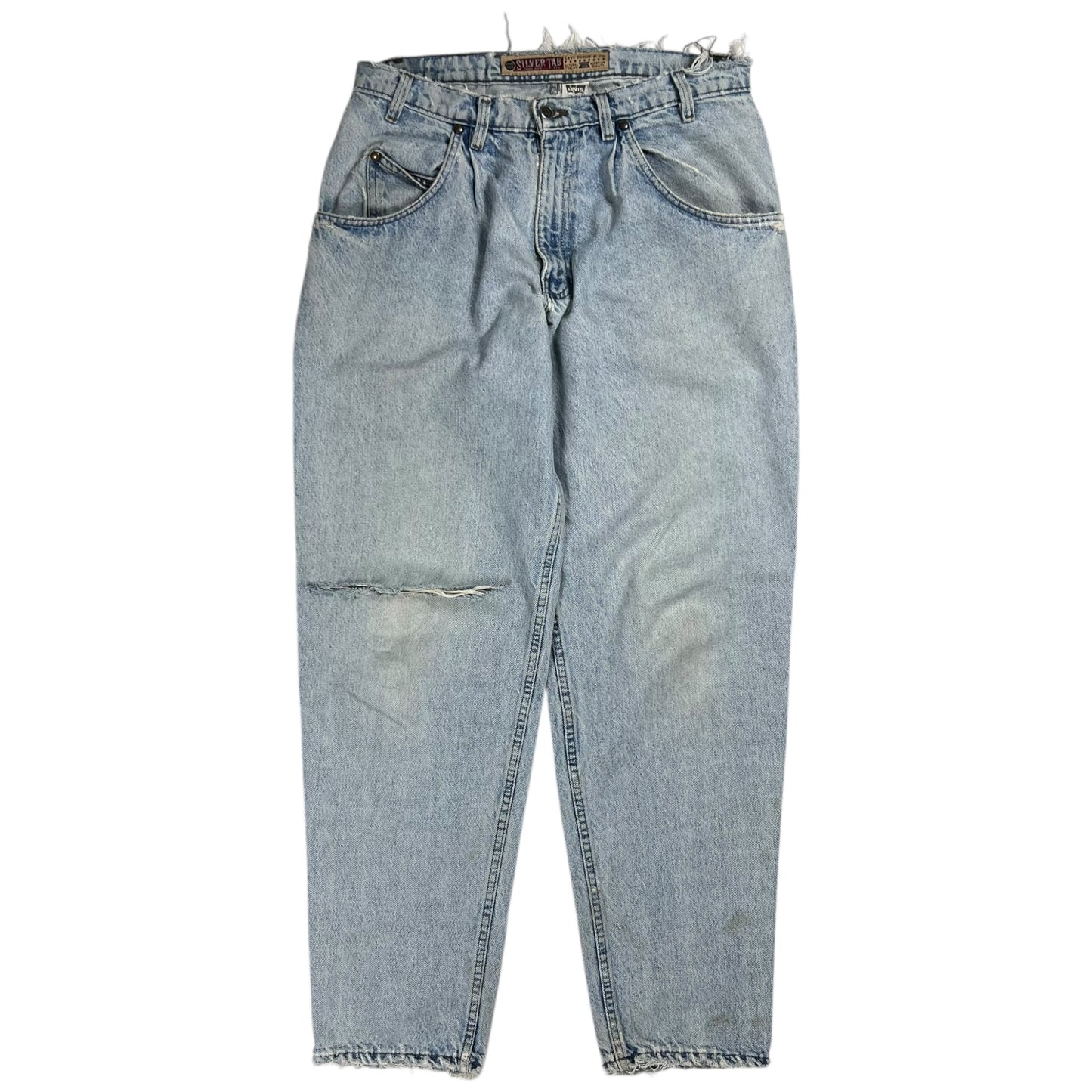 Vintage Y2K Levi’s Silver Tabs distressed light wash tapered denim jeans (33x31)