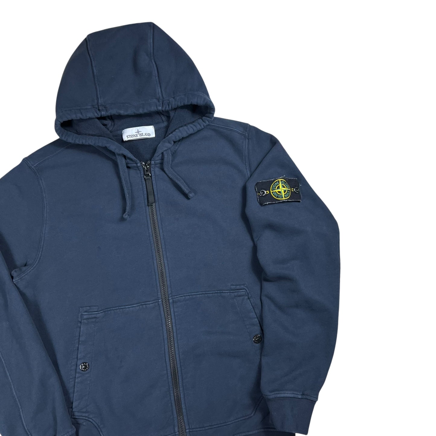 Stone Island authentic full zip up navy blue hoodie sweatshirt (M)