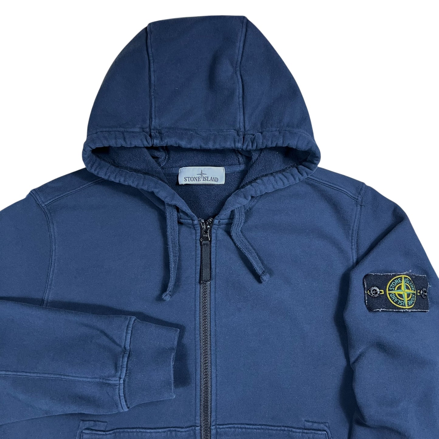 Stone Island authentic full zip up navy blue hoodie sweatshirt (M)