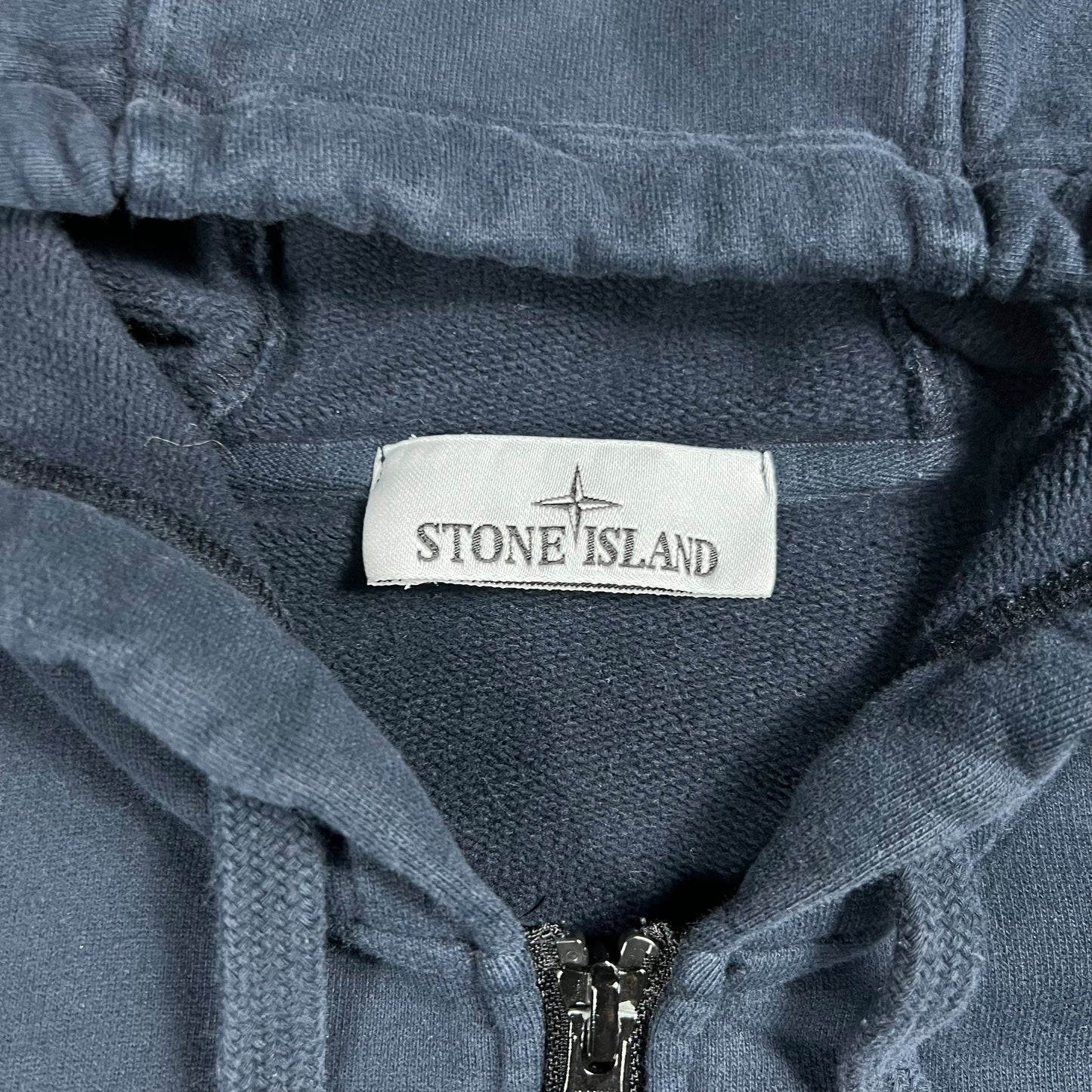Stone Island authentic full zip up navy blue hoodie sweatshirt (M)
