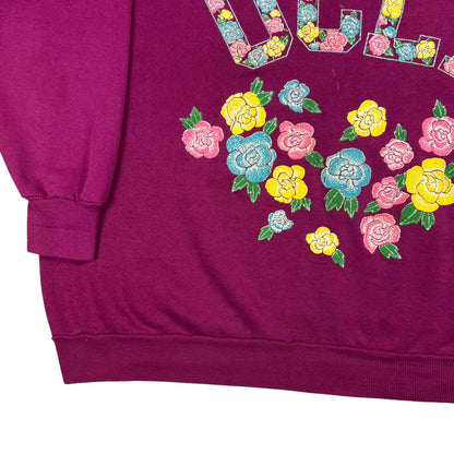 Vintage 80s UCLA floral print faded crewneck (XXL)