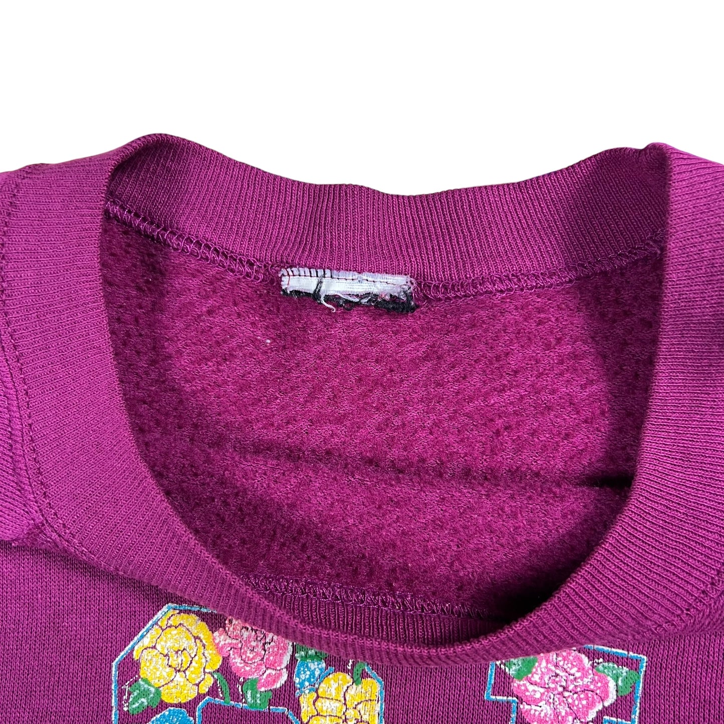 Vintage 80s UCLA floral print faded crewneck (XXL)