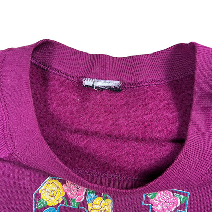 Vintage 80s UCLA floral print faded crewneck (XXL)