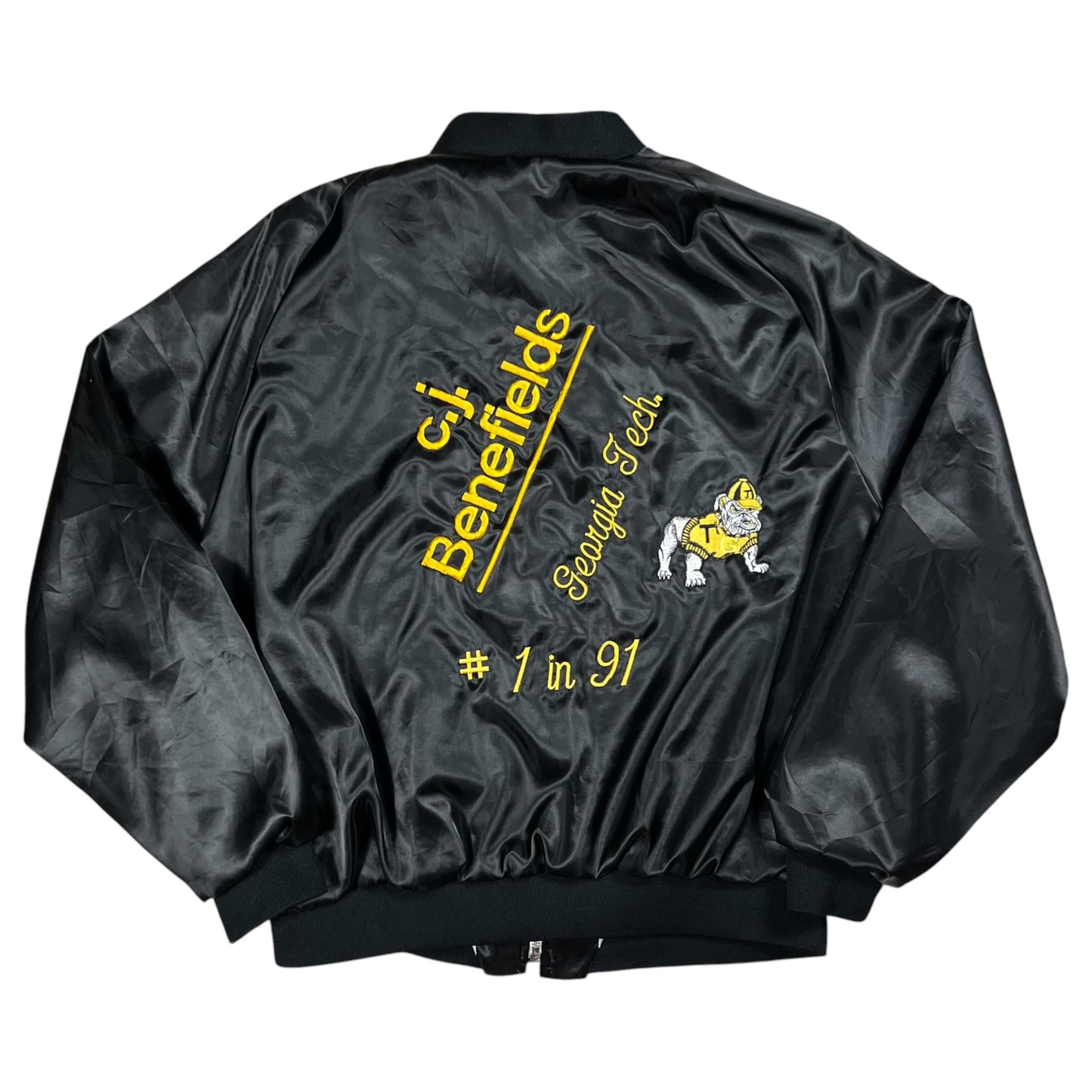 Vintage 1991 Georgia Tech Yellow Jackets “Horny” satin jacket (L)