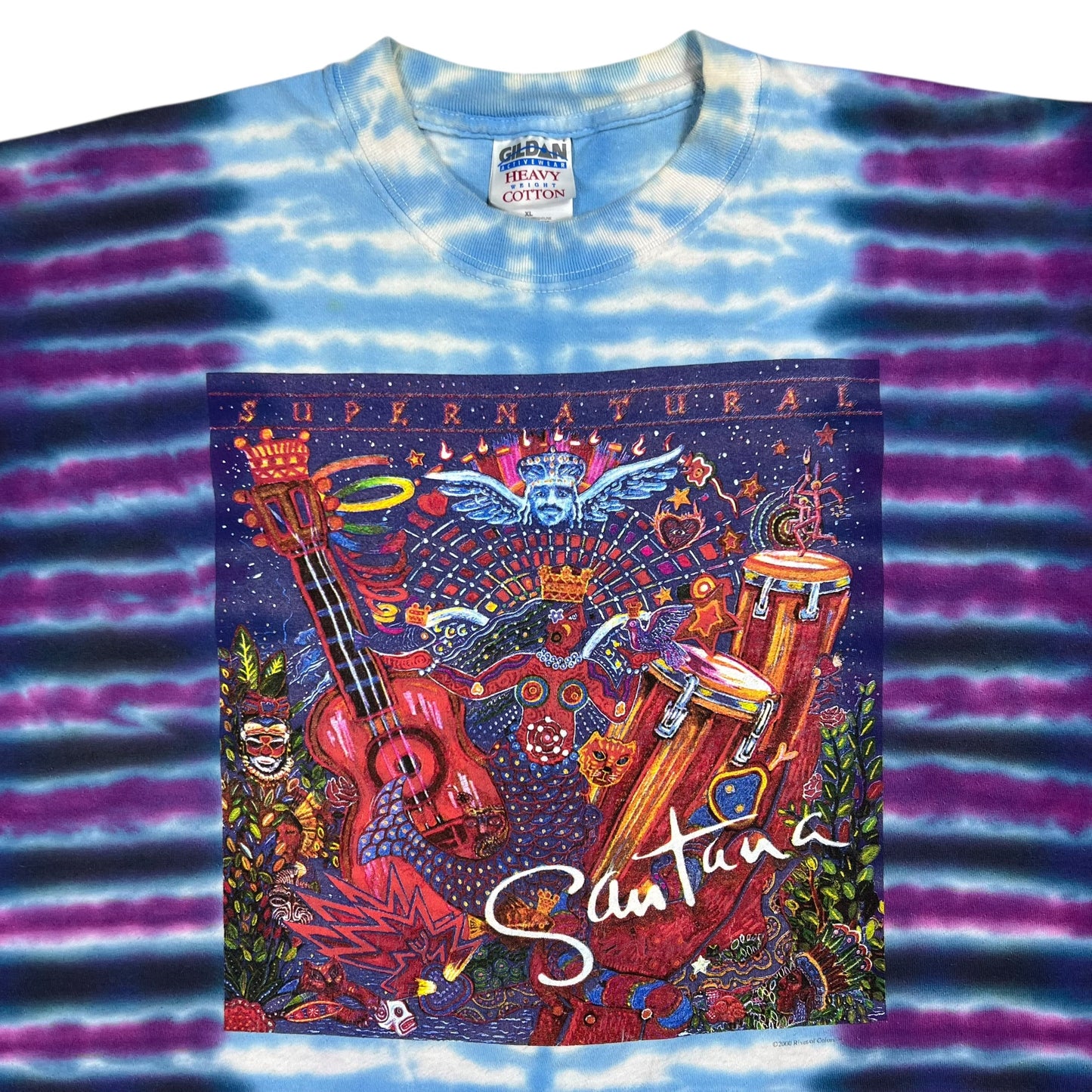 Vintage 2000 Santana Supernatural album tie dye band tee (L)